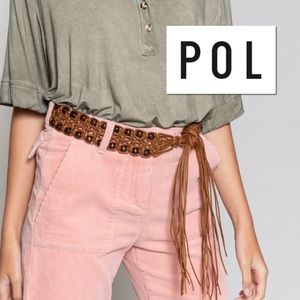 - POL Leatherette Beaded Woven Twist Belt! NEW!